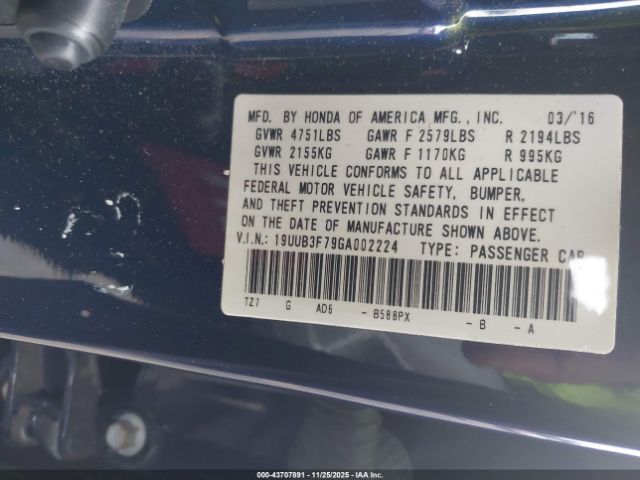 2016 ACURA TLX 19UUB3F79GA002224 Photo 8