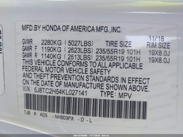 2019 ACURA RDX 5J8TC2H54KL027141 Photo 8