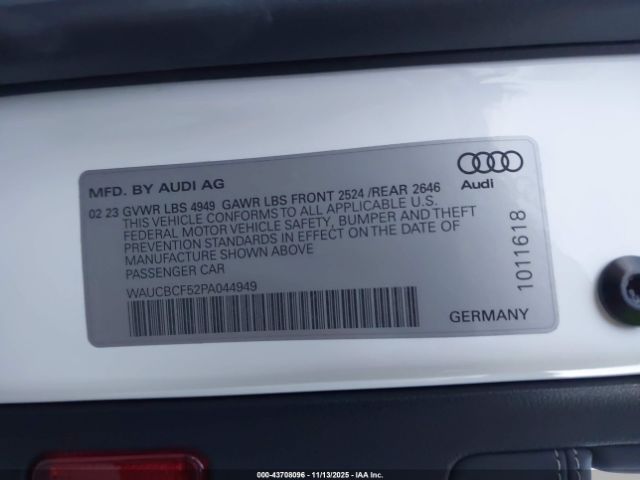 2023 AUDI A5 SPORTBACK WAUCBCF52PA044949 Photo 8