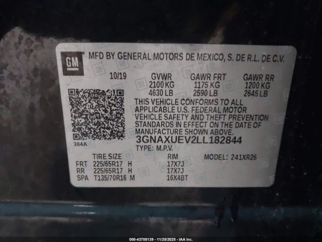 2020 CHEVROLET EQUINOX 3GNAXUEV2LL182844 Photo 8