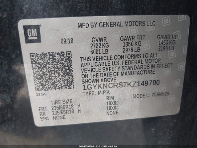 2019 CADILLAC XT5 1GYKNCRS7KZ149790 Photo 8