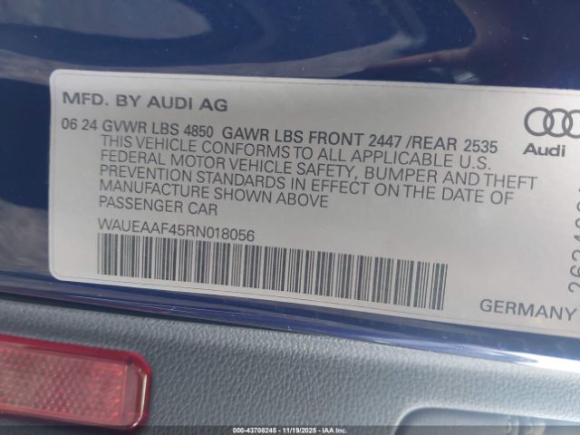 2024 AUDI A4 WAUEAAF45RN018056 Photo 8