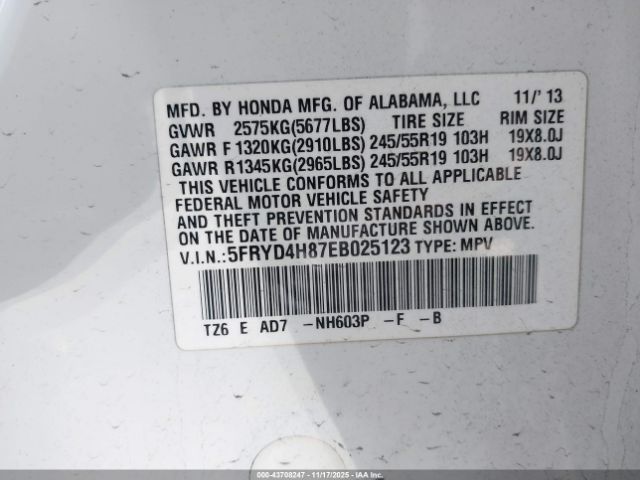 2014 ACURA MDX 5FRYD4H87EB025123 Photo 8
