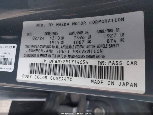 2024 MAZDA MAZDA3 HATCHBACK JM1BPBNY2R1714654 Photo 8