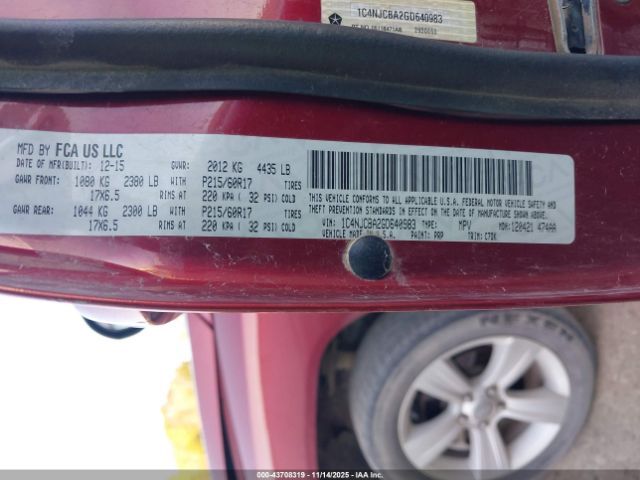 2016 JEEP COMPASS 1C4NJCBA2GD640983 Photo 8