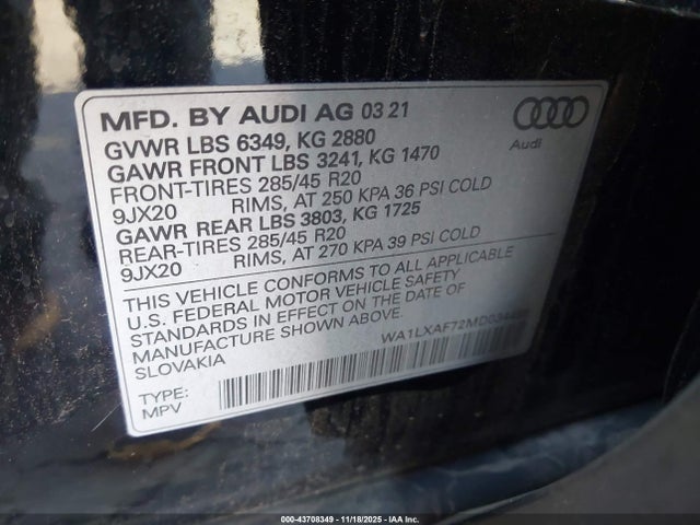 2021 AUDI Q7 WA1LXAF72MD034498 Photo 8
