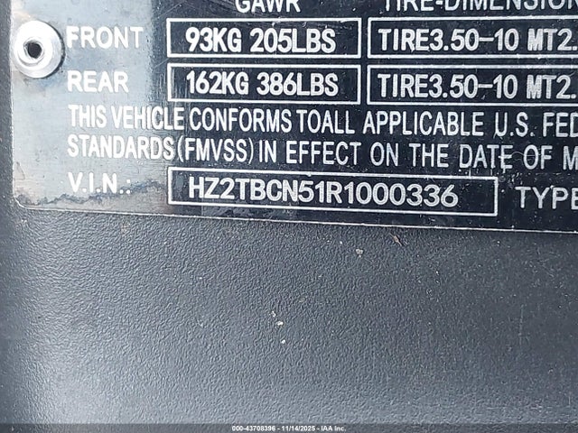 HZ2TBCN51R1000336 Tztc Scooter