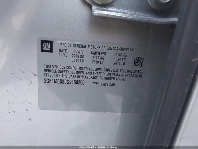 2016 CADILLAC XTS 2G61M5S30G9160296 Photo 8