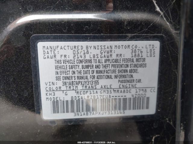 2018 NISSAN SENTRA 3N1AB7APXJY313165 Photo 8