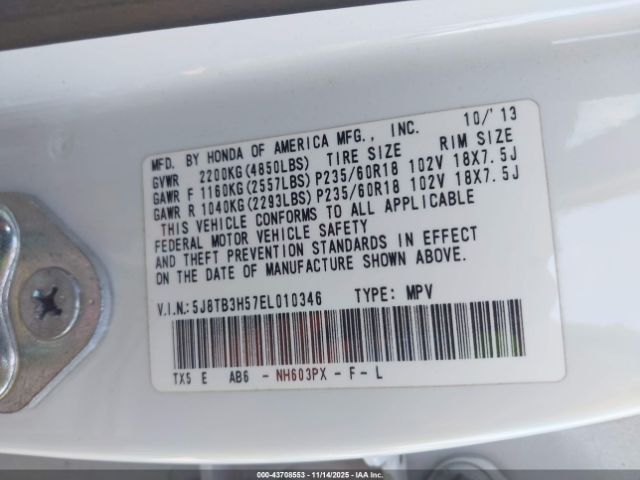 2014 ACURA RDX 5J8TB3H57EL010346 Photo 8