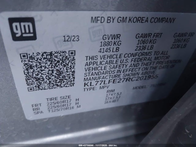 Chevrolet Trax Fwd Sp 2024 KL77LFE27RC201955 Image 9