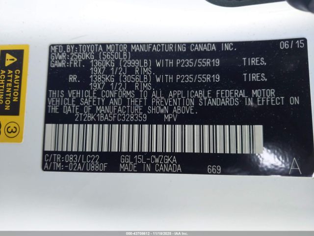 2015 LEXUS RX 350 2T2BK1BA5FC328359 Photo 8