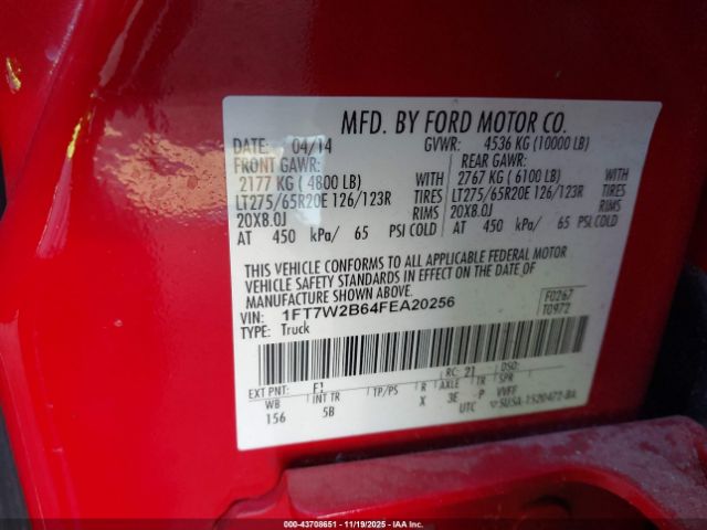 2015 FORD F-250 1FT7W2B64FEA20256 Photo 8