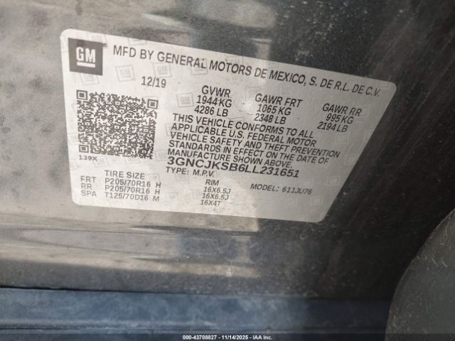 2020 CHEVROLET TRAX 3GNCJKSB6LL231651 Photo 8