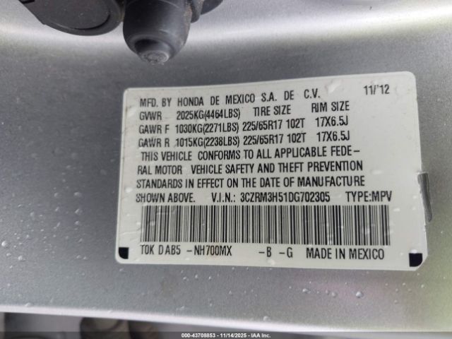 2013 HONDA CR-V 3CZRM3H51DG702305 Photo 8