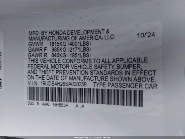 2025 ACURA INTEGRA 19UDE4H26SA008358 Photo 8