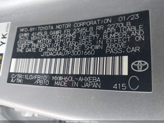 2023 TOYOTA PRIUS JTDACAAU7P3001660 Photo 8