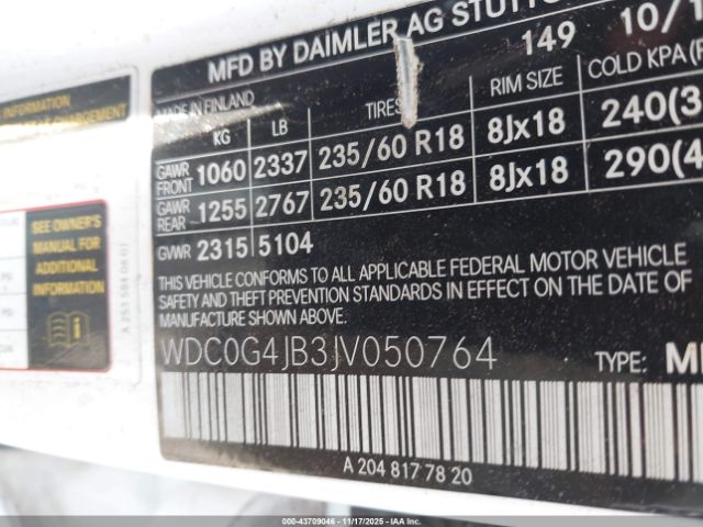 2018 MERCEDES-BENZ GLC 300 WDC0G4JB3JV050764 Photo 8