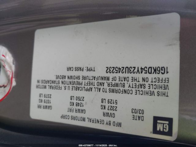 2003 CADILLAC DEVILLE 1G6KD54Y23U245232 Photo 8