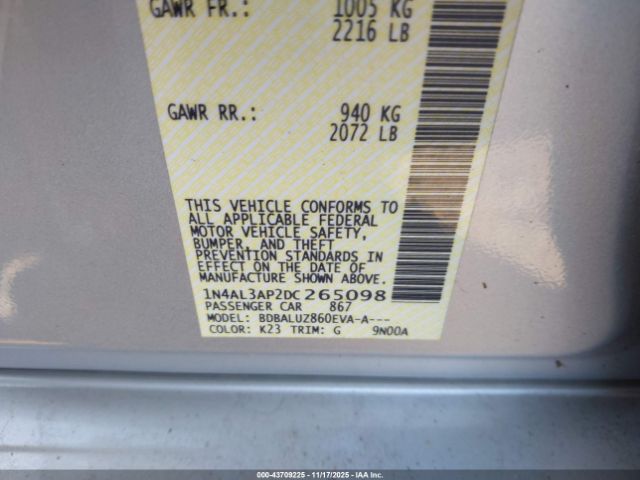 2013 NISSAN ALTIMA 1N4AL3AP2DC265098 Photo 8