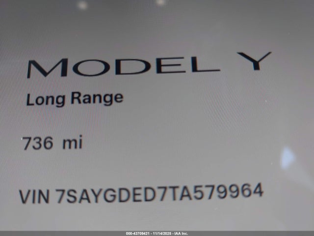 2026 TESLA MODEL Y 7SAYGDED7TA579964 Photo 6