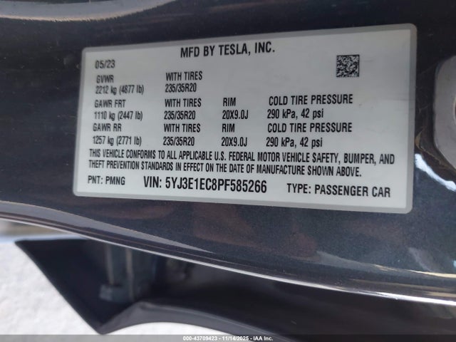 2023 TESLA MODEL 3 5YJ3E1EC8PF585266 Photo 8