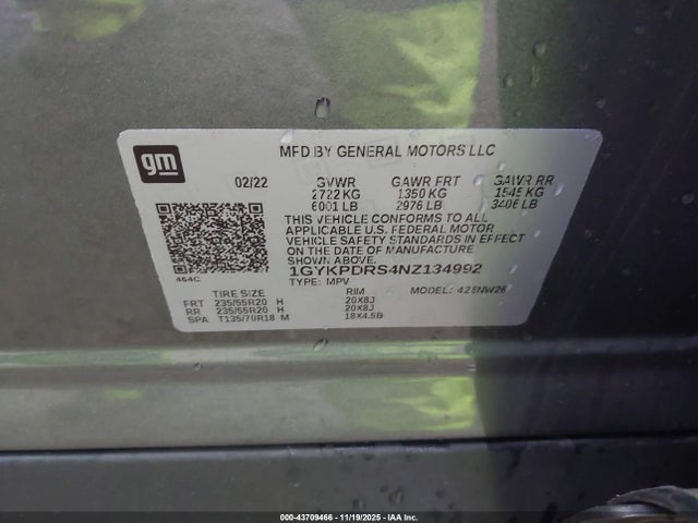 2022 CADILLAC XT6 1GYKPDRS4NZ134992 Photo 8