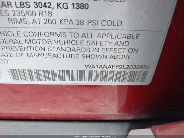 2020 AUDI Q5 WA1ANAFY9L2039973 Photo 8