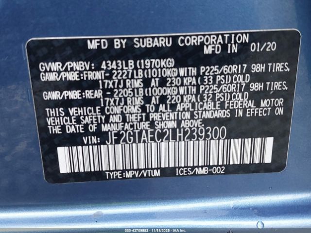 2020 SUBARU CROSSTREK JF2GTAEC2LH239300 Photo 8