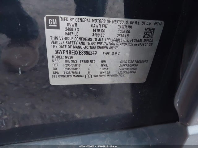 2014 CADILLAC SRX 3GYFNBE3XES680249 Photo 8