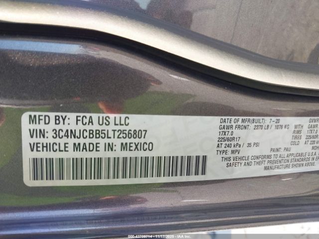 2020 JEEP COMPASS 3C4NJCBB5LT256807 Photo 8