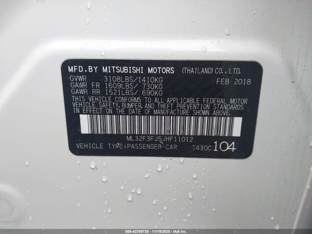 2018 MITSUBISHI MIRAGE G4 ML32F3FJ5JHF11012 Photo 8