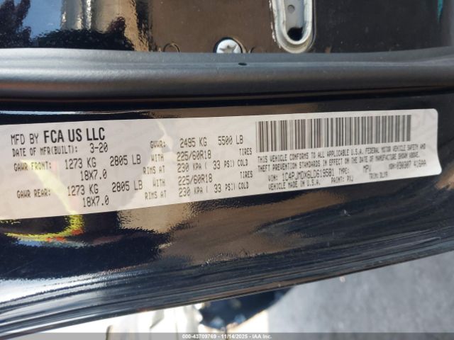 2020 JEEP CHEROKEE 1C4PJMDX6LD619581 Photo 8