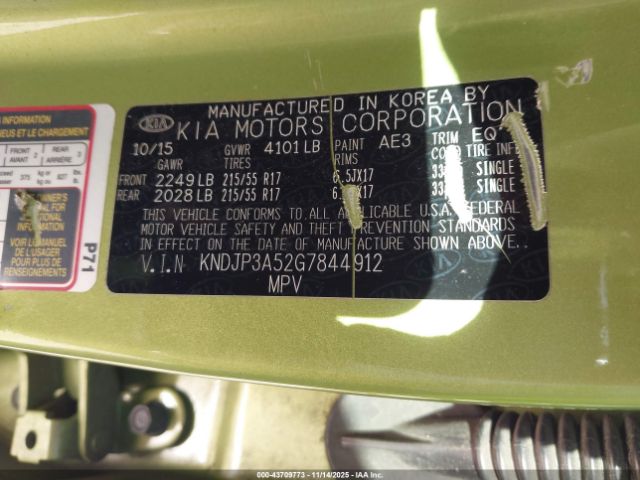 2016 KIA SOUL KNDJP3A52G7844912 Photo 8