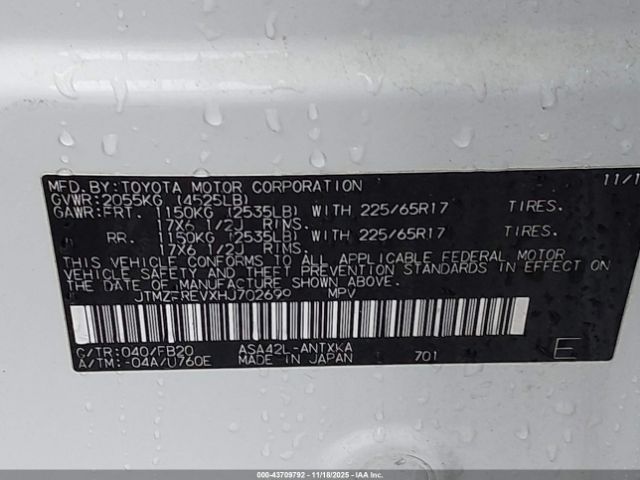 2017 TOYOTA RAV4 JTMZFREVXHJ702699 Photo 8