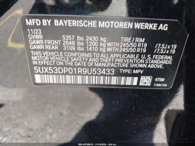 2024 BMW X3 5UX53DP01R9U53433 Photo 8