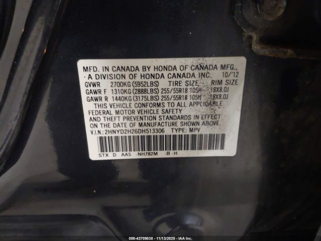 2013 ACURA MDX 2HNYD2H26DH513306 Photo 8