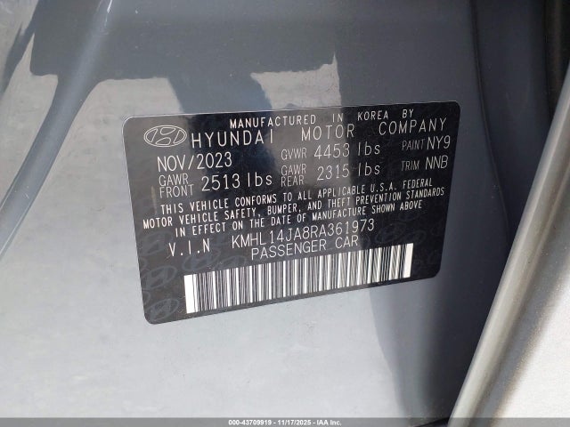KMHL14JA8RA361973 Hyundai SONATA SEL