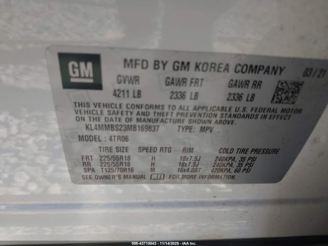 2021 BUICK ENCORE GX KL4MMBS23MB169837 Photo 8