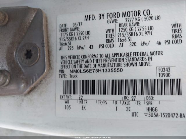 2017 FORD TRANSIT CONNECT NM0LS6E75H1335550 Photo 8