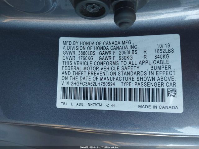 2020 HONDA CIVIC SI 2HGFC3A52LH750594 Photo 8