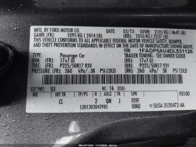 2013 FORD C-MAX HYBRID 1FADP5AU4DL531126 Photo 8