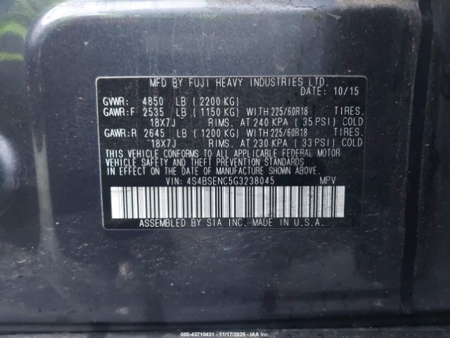 2016 SUBARU OUTBACK 4S4BSENC5G3238045 Photo 8