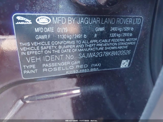 2019 JAGUAR XJ SAJWA2G78K8W20526 Photo 8