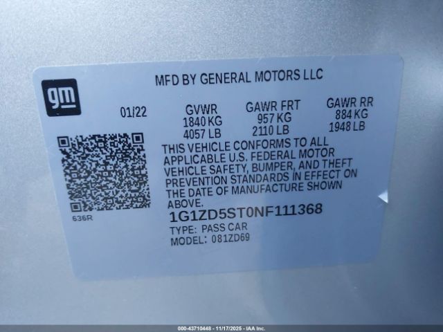 2022 CHEVROLET MALIBU 1G1ZD5ST0NF111368 Photo 8