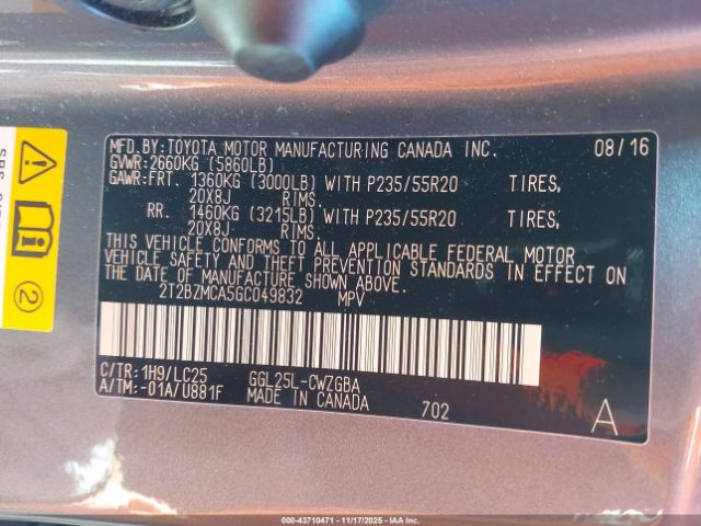 2016 LEXUS RX 350 2T2BZMCA5GC049832 Photo 8