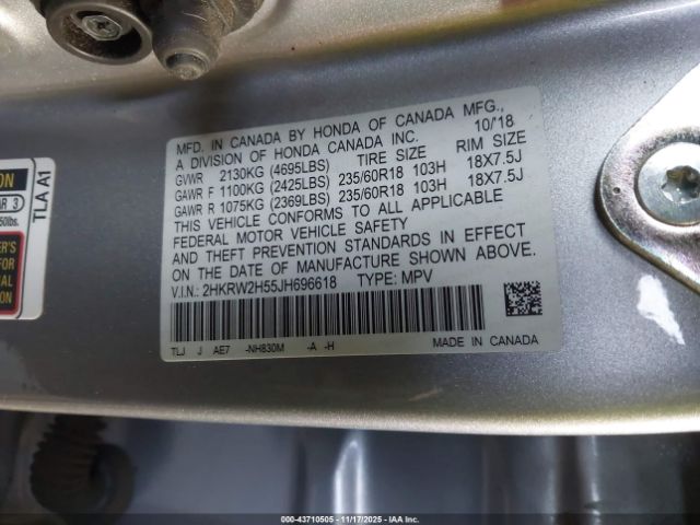 2018 HONDA CR-V 2HKRW2H55JH696618 Photo 8