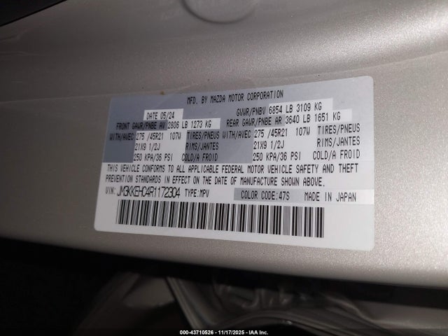 2024 MAZDA CX-90 JM3KKEHC4R1172304 Photo 8