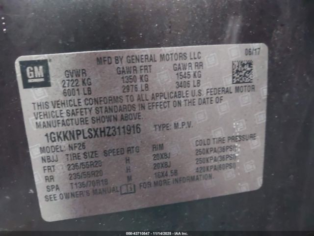 2017 GMC ACADIA 1GKKNPLSXHZ311916 Photo 8