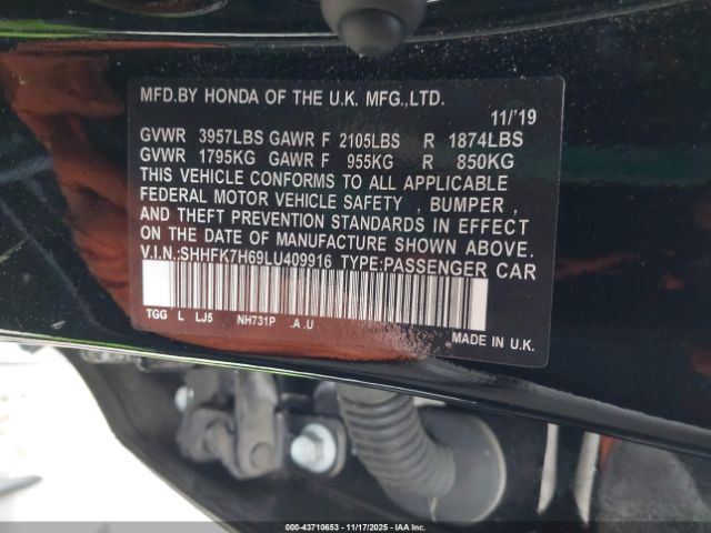 2020 HONDA CIVIC SHHFK7H69LU409916 Photo 8